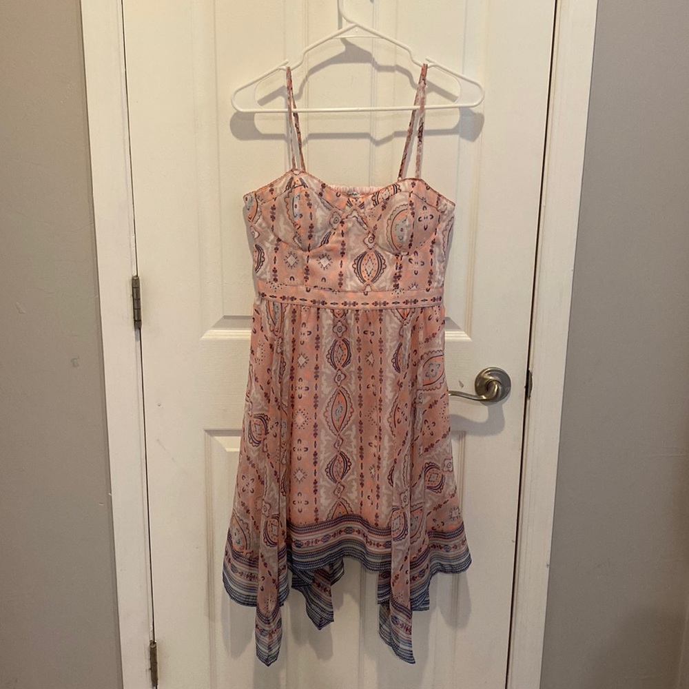 American Eagle Pink print pattern dress size M